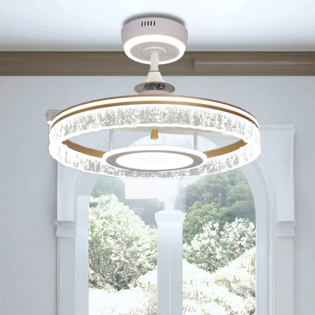 Lightsin Whisper Quiet Reversible Ceiling Fan with Light Acrylic and Metal Fan Ceiling Light Fixture Lightsin UK 