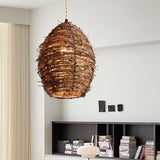 Lightsin Handcrafted Rustic Woven Rattan and Iron Pendant Light Lightsin UK 