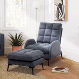 Upholstered Adjustable Backrest Velvet Sleeper Recliner Come with Ottoman Recliners Living and Home 