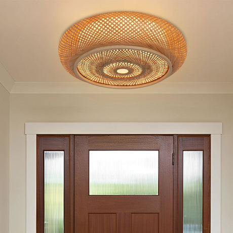 Lightsin Handcrafted Zen Bamboo Weave LED Ceiling Light Lightsin UK 