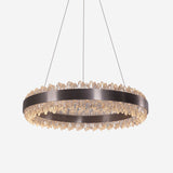 Lightsin Stylish Gold LED Circular Pendant Light with Crystal Edges Lightsin UK 