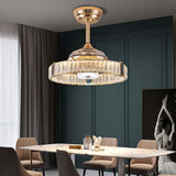 Lightsin Elegant Gold Silent Ceiling Fan Lamp with Crystal Accent Lightsin UK 