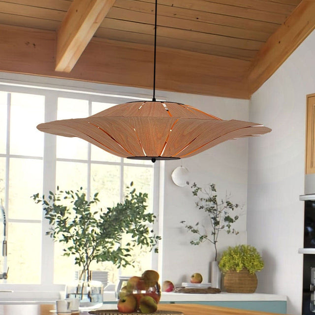 Lightsin Serene Wood Veneer LED Pendant Light with Tranquil Disc Design Lightsin UK 