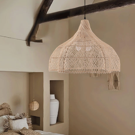 Lightsin Handcrafted Bamboo Rattan Pendant Light with Tranquil Umbrella Design Lightsin UK 