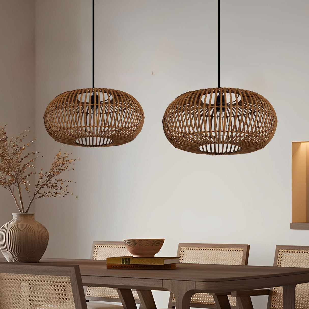 Lightsin Natural Bamboo Woven Round Pendant Light for Warm Interiors Lightsin UK 