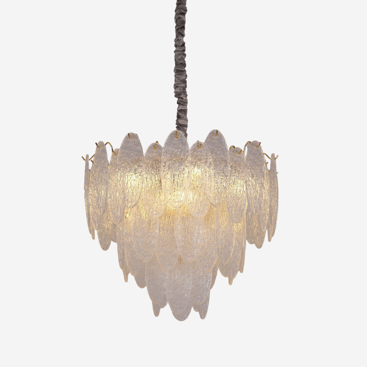 Lightsin Elegant Layered Design Champagne Gold Luxury Glass Chandelier Lightsin UK 