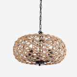 Lightsin Rustic Hemp Rope and Iron Globe Pendant Light for Living Spaces Lightsin UK 