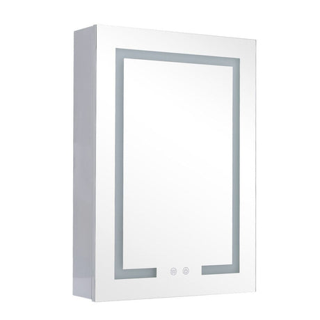 Livingandhome Rectangular 1 Door LED Dimmable Mirror Cabinet, DM0468 Living and Home 