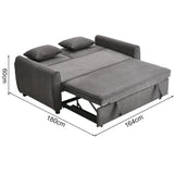 3 in 1 Grey Convertible Sofa Bed lounger 164cm Wide Sofa Beds Living and Home 