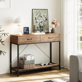 Industrial Wood Side Table with Drawers Living and Home 