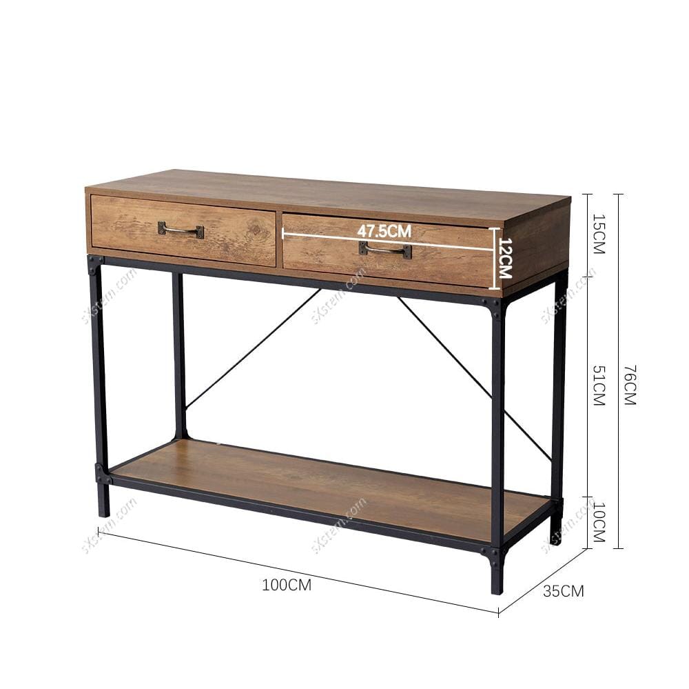 Industrial Wood Side Table with Drawers Living and Home 