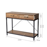 Industrial Wood Side Table with Drawers Living and Home 