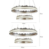 Lightsin Golden Crystal Dual-Ring LED Pendant Light in Modern Aluminum Design Lightsin UK 