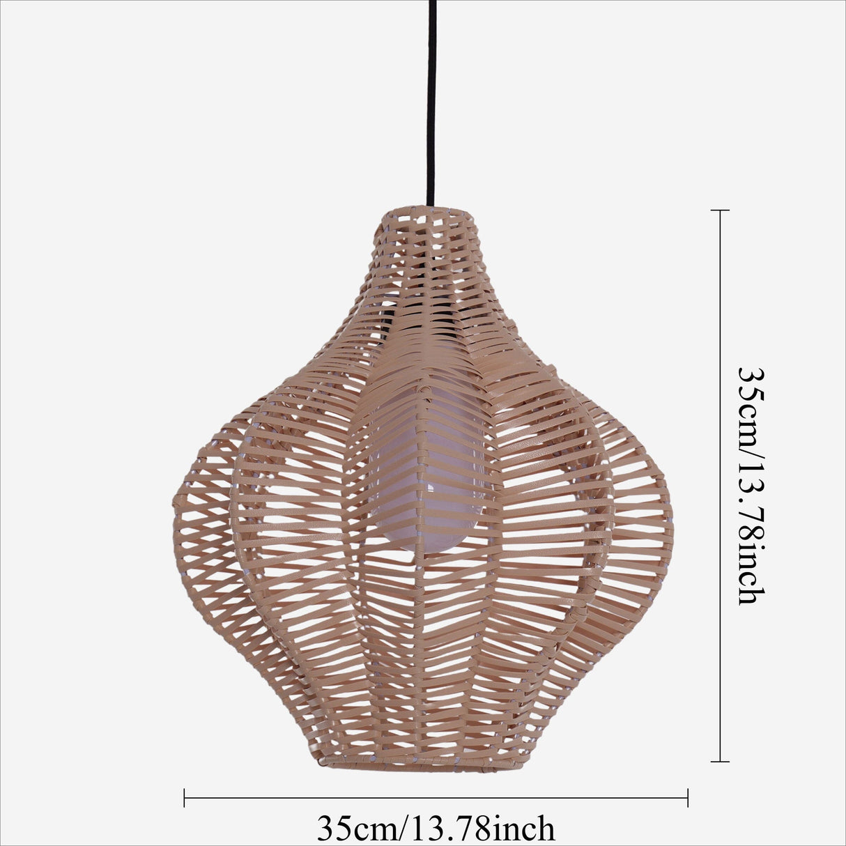 Lightsin Minimalist Handmade Wooden Rattan Pendant Light Lightsin UK 