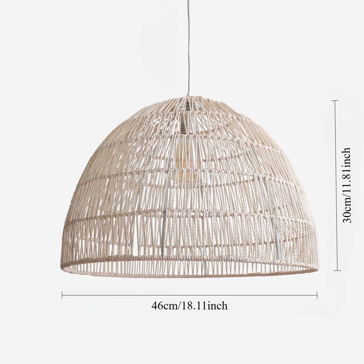 Lightsin Handwoven Paper Rope Dome Pendant Light with Iron Frame Lightsin UK 