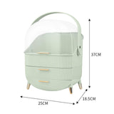 Mint Green Portable Dustproof Makeup Organizer with Handle and Drawers Living and Home 