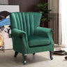 Green Velvet Upholstered Wingback Chair Thick Padded Armchair Wingback Chairs Living and Home 