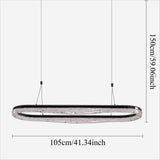 Lightsin Sleek Pearl Black LED Resin Oval Pendant Light Modern Chandelier Lighting Lightsin UK 