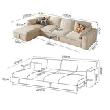 Cottonfy Creamy Tofu Block Pullout Sofa Bed with Storage Living and Home Corner-2 