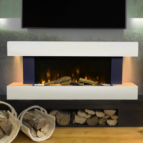 Contemporary Wall Mounted/Freestanding Fireplace Mantel for Living Room Fireplace Suites Living and Home 