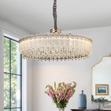 Lightsin Contemporary Oval & Round Crystal Pendant Ceiling Light Dimmable Fixture Lightsin UK 