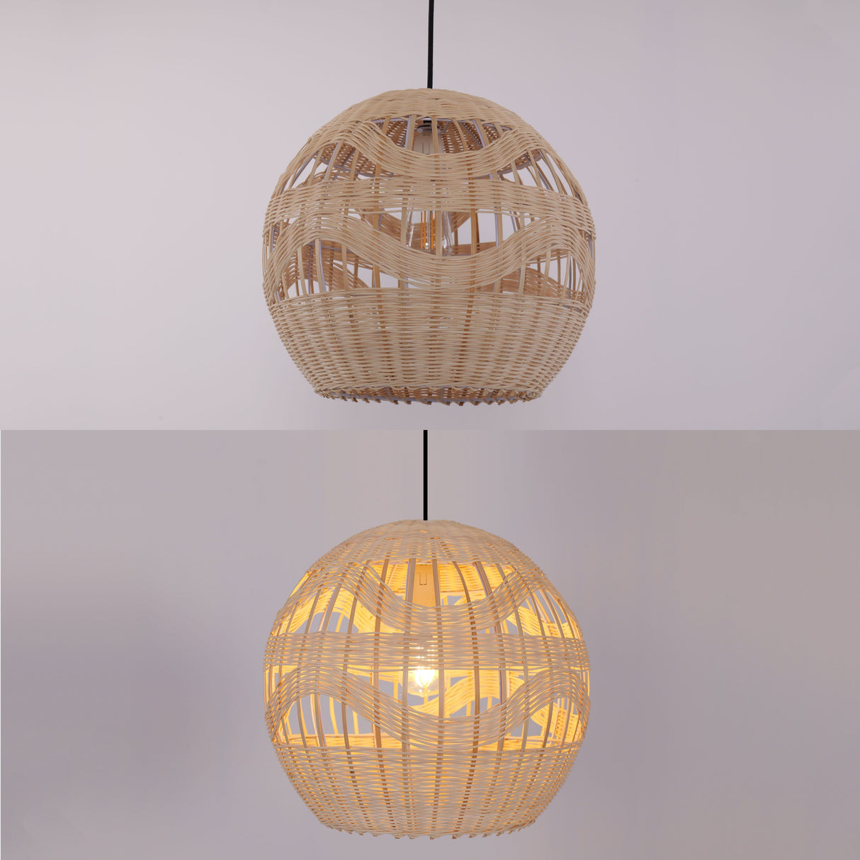 Lightsin Boho-Chic Handcrafted Rattan Pendant Light with Warm Ambient Glow Lightsin UK 