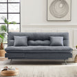 Modern 3-Seater Linen Fabric Sofa Bed with Cushions and 2 Pillows Sofa Beds Living and Home 