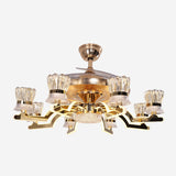 Lightsin Ceiling Fan Light with Gold Copper and Crystal 78cm Elegant Fan Light Lightsin UK 