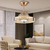 Lightsin Elegant Gold Silent Ceiling Fan Lamp with Crystal Accent Lightsin UK 