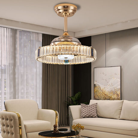 Lightsin Elegant Gold Silent Ceiling Fan Lamp with Crystal Accent Lightsin UK 