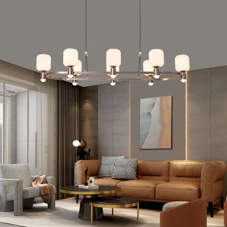 Lightsin Modern Minimalist Luxury Bronze Chandelier with Acrylic Shades Lightsin UK C 