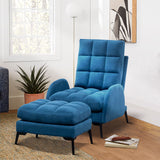 Upholstered Adjustable Backrest Velvet Sleeper Recliner Come with Ottoman Recliners Living and Home 