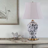 Lightsin Classic Ceramic Table Lamp with Hand-Painted Lotus Pond Details Lightsin UK 