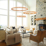 Lightsin Modern Crystal LED Triple-Ring Pendant Light Lightsin UK 