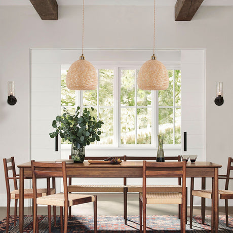 Lightsin Handwoven Bamboo Pendant Light Natural Elegance for Warm Ambient Spaces Lightsin UK 