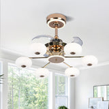 Lightsin Quiet Copper Acrylic Fan Light with 6-Speed Control Lightsin UK In Stock 