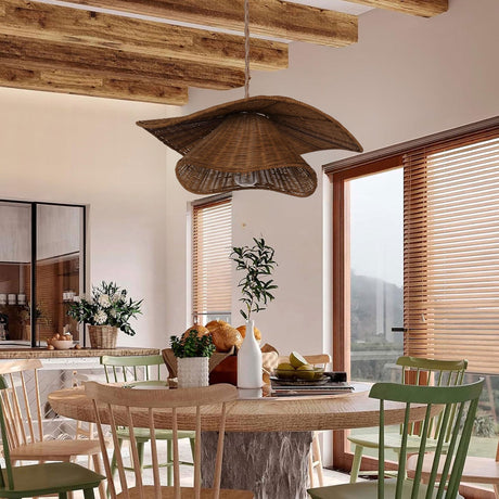 Lightsin Organic Woven Rattan and Iron Pendant Light for Cozy Spaces Lightsin UK 60cm Dia In Stock 