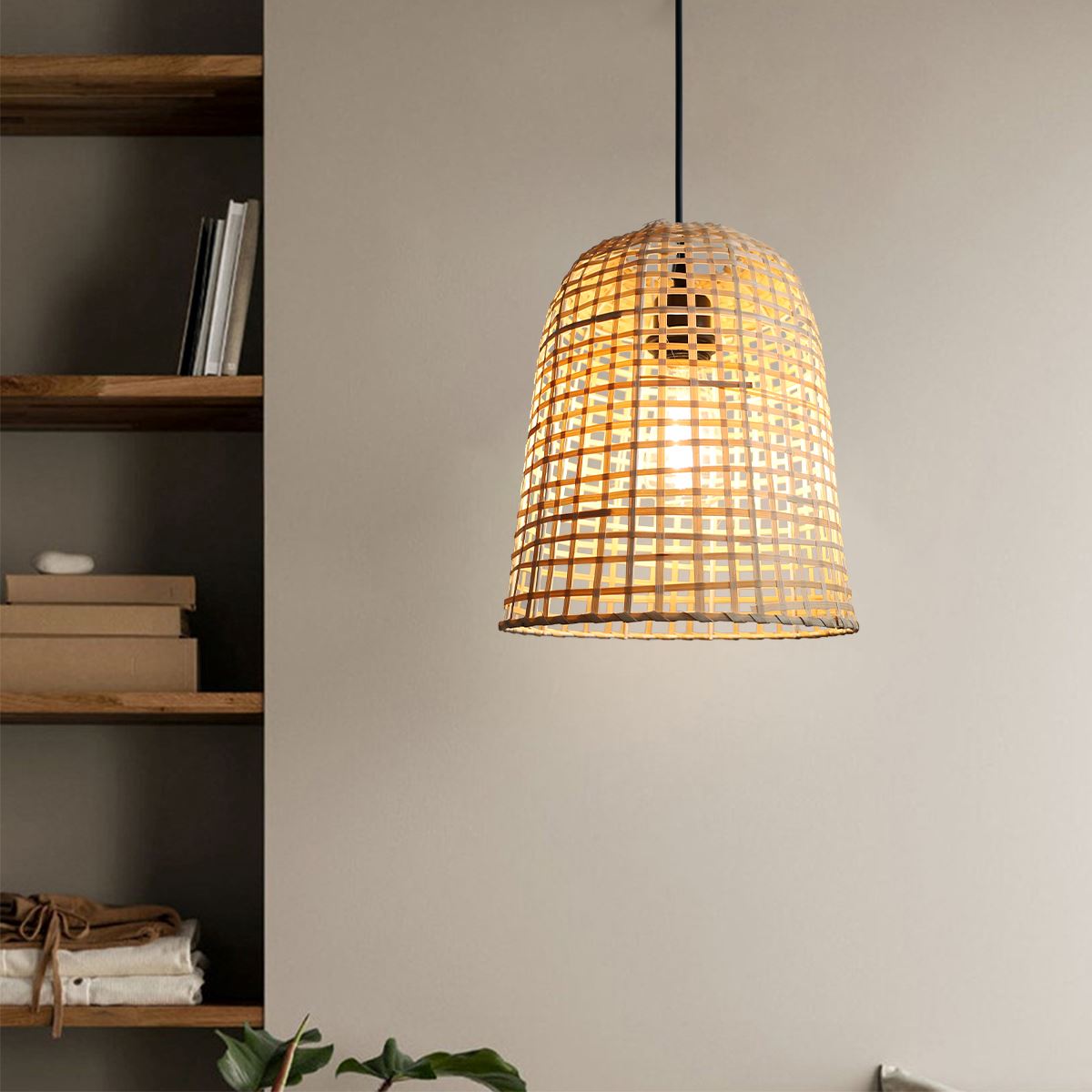 Lightsin Eco-Friendly Natural Woven Bamboo Pendant Light for Cozy Ambiance Lightsin UK 