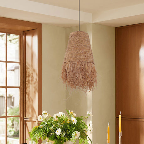 Lightsin Zen Wabi-Sabi Woven Pendant Light with Natural Grass Texture Lightsin UK 