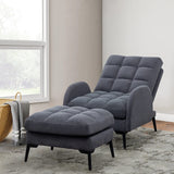 Upholstered Adjustable Backrest Velvet Sleeper Recliner Come with Ottoman Recliners Living and Home 