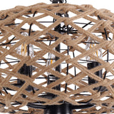 Lightsin Rustic Hemp Rope and Iron Globe Pendant Light for Living Spaces Lightsin UK 