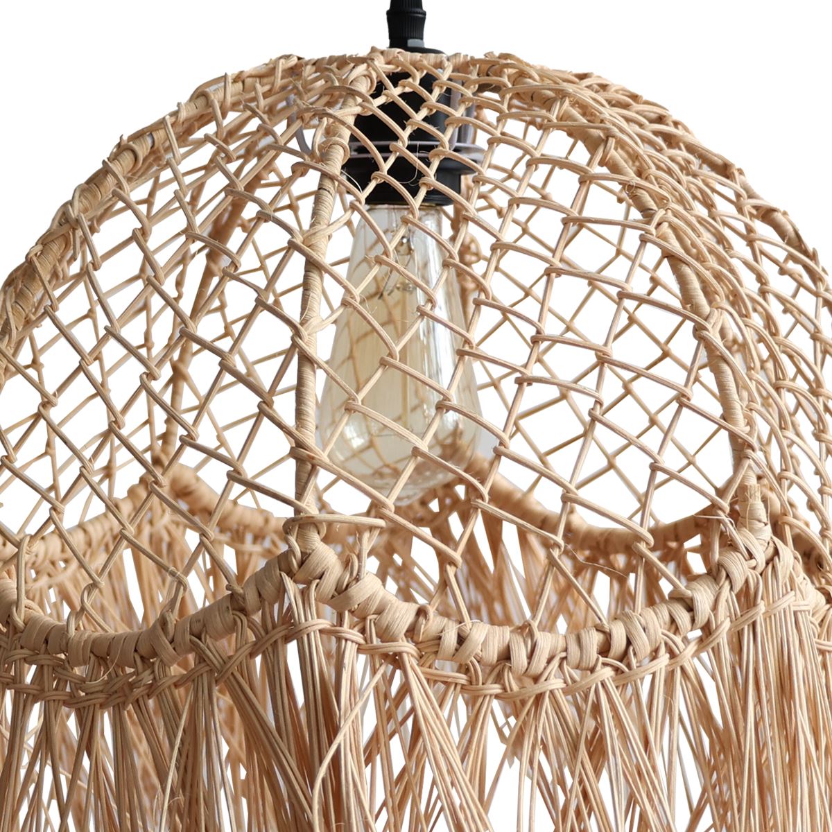 Lightsin Bohemian Woven Rattan Dome Pendant Light for Cozy Interiors Lightsin UK 