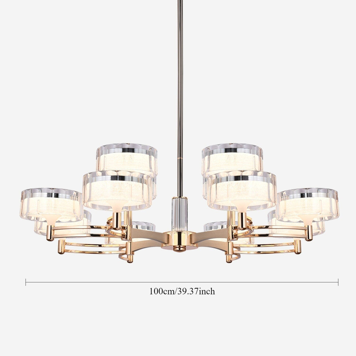 Lightsin Luxury Metal Chandelier for Living Room with Tri-Colour Lighting Options Lightsin UK 