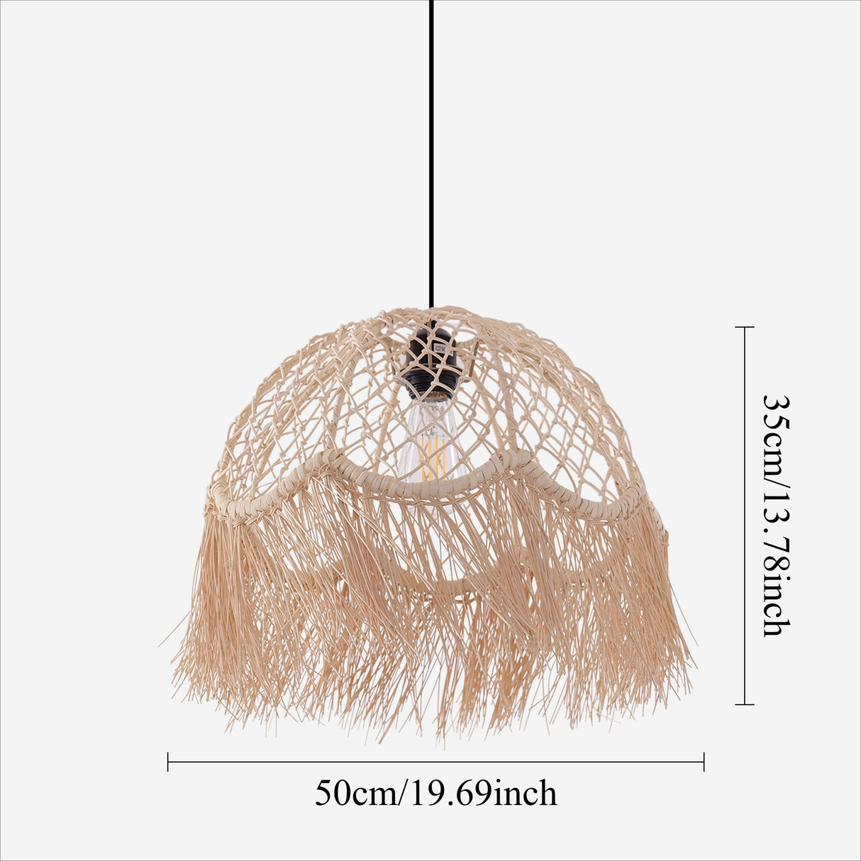 Lightsin Bohemian Woven Rattan Dome Pendant Light for Cozy Interiors Lightsin UK 