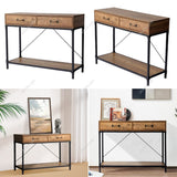 Industrial Wood Side Table with Drawers Living and Home 