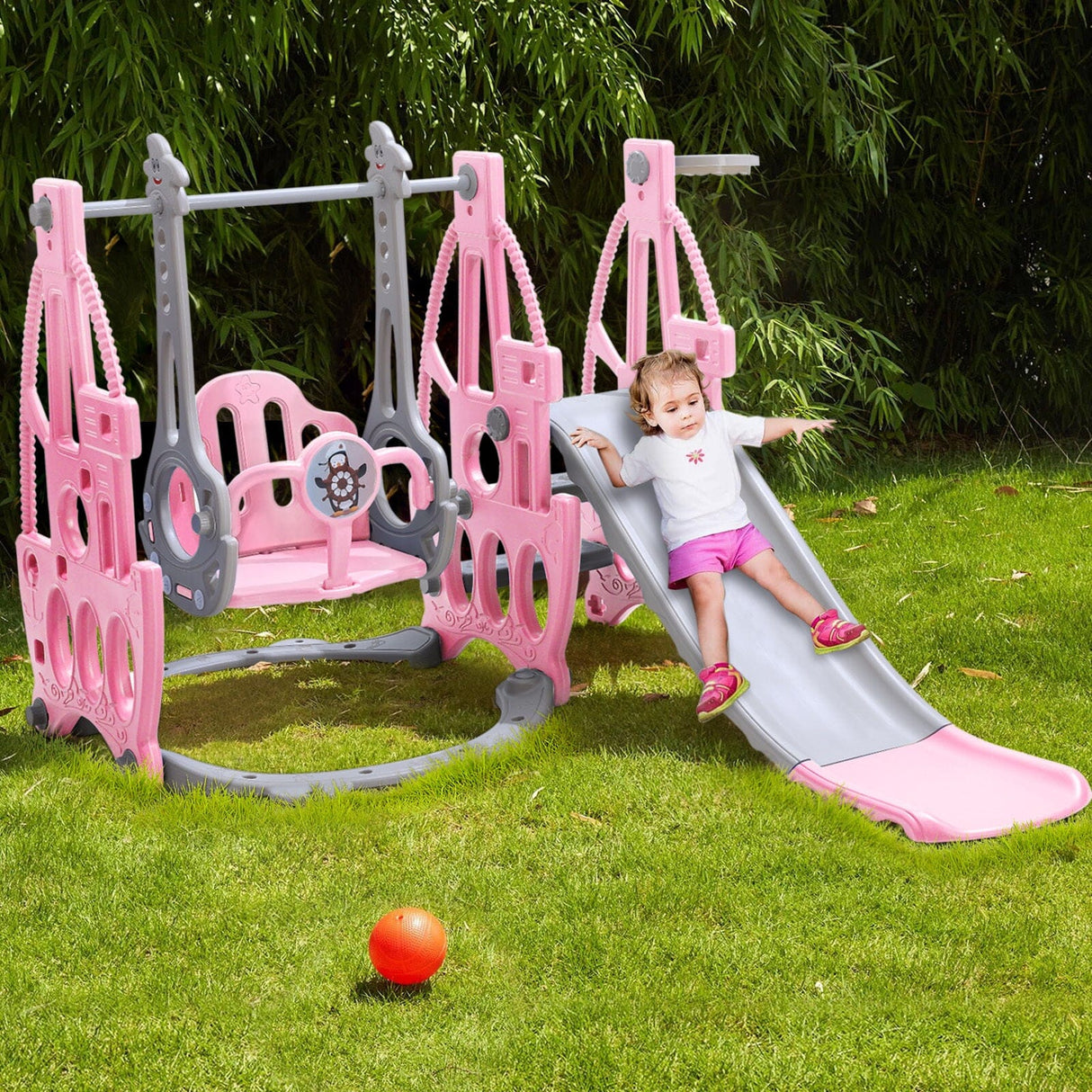 3 in 1 Kids Swing and Slide Set Toddler Climber Playset Swing & Slide Living and Home 