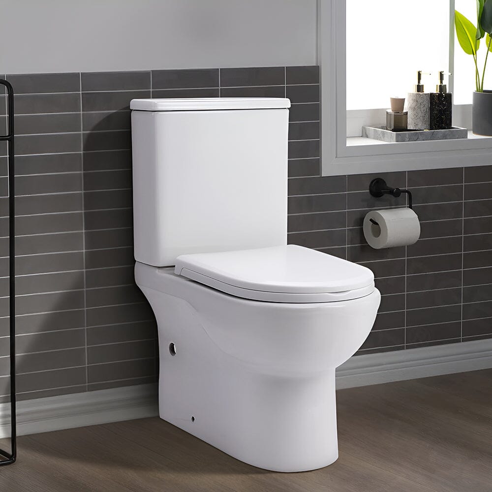 63cm D Comfortable 2-Piece Elongated Toilet with Dual Flush Toilet Living and Home 