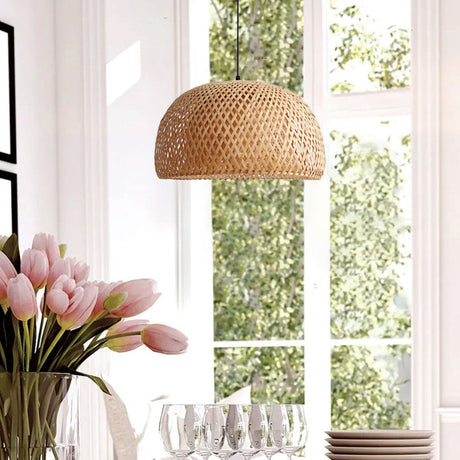 Lightsin Vintage Handwoven Bamboo Dome Pendant Light Lightsin UK 