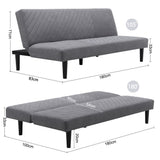 Grey 3 Seater Upholstered Sofa Bed Living and Home 