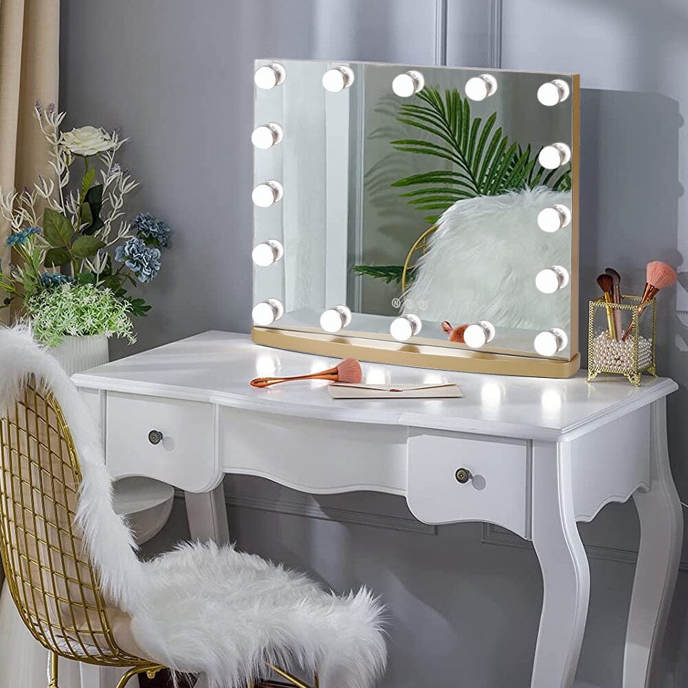 50cm W Rectangle Hollywood LED Lighted Cosmetic Mirror LED Make Up Mirrors Living and Home 